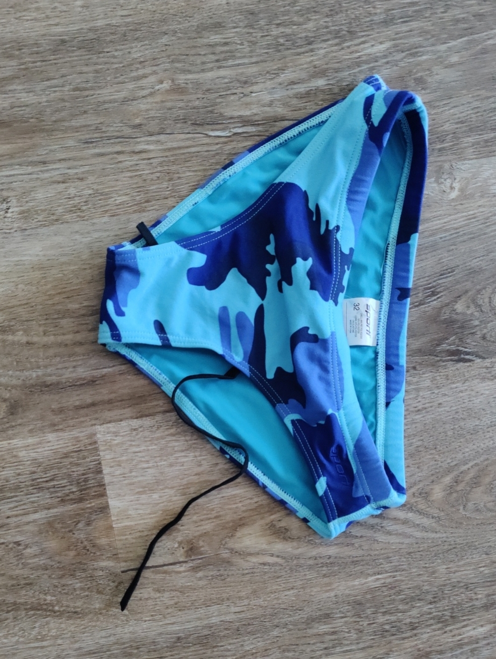 Men's Blue Camo Swim Trunks - Lightweight Quick-Dry